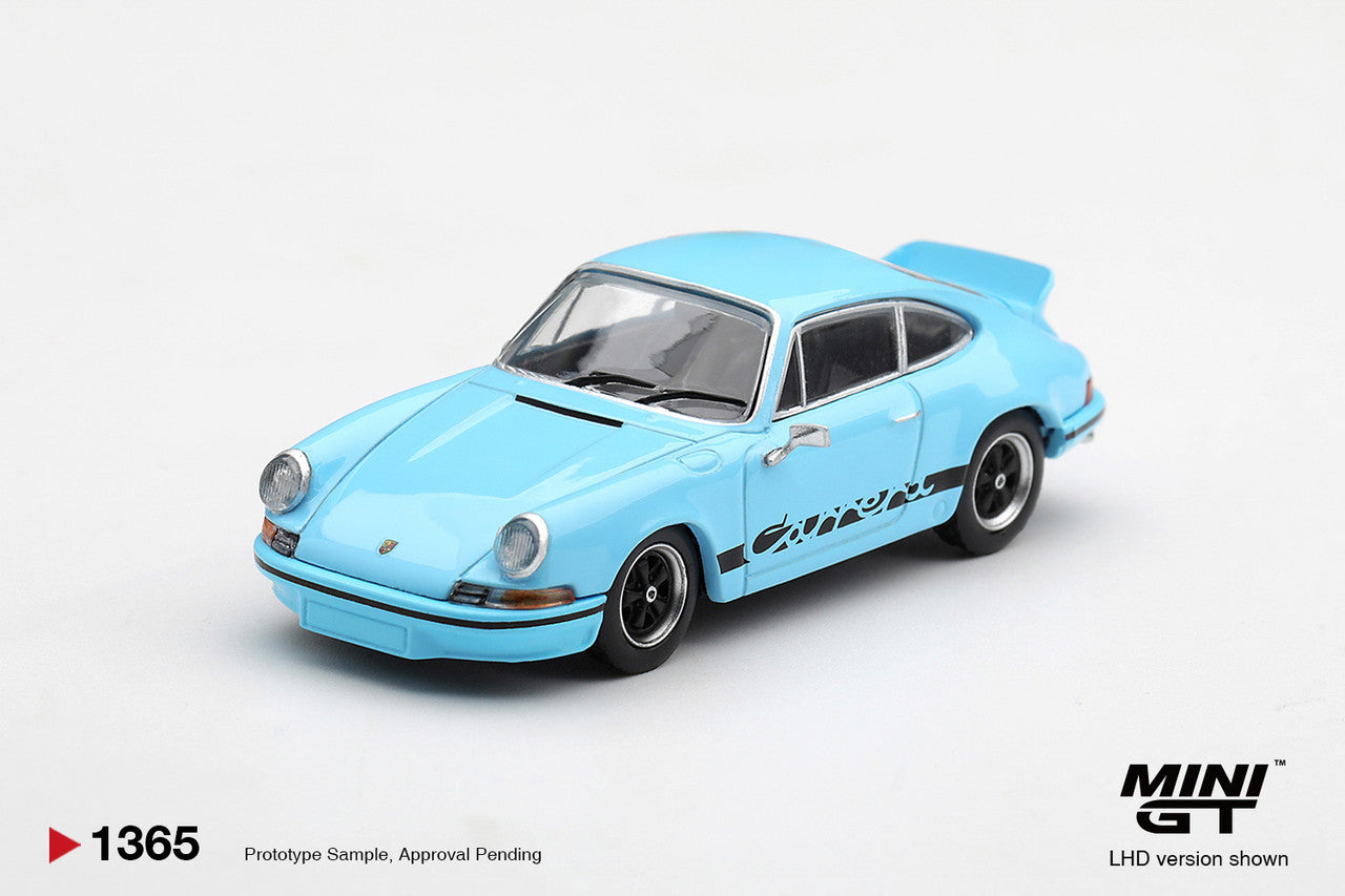 1/64 PORSCHE 911 CARRERA RS 2.7 GULF BLUE WITH BLACK LIVERY - Mini GT - MGT01365