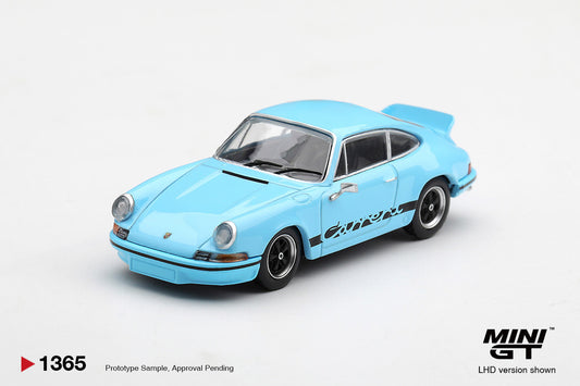 1/64 PORSCHE 911 CARRERA RS 2.7 GULF BLUE WITH BLACK LIVERY - Mini GT - MGT01365