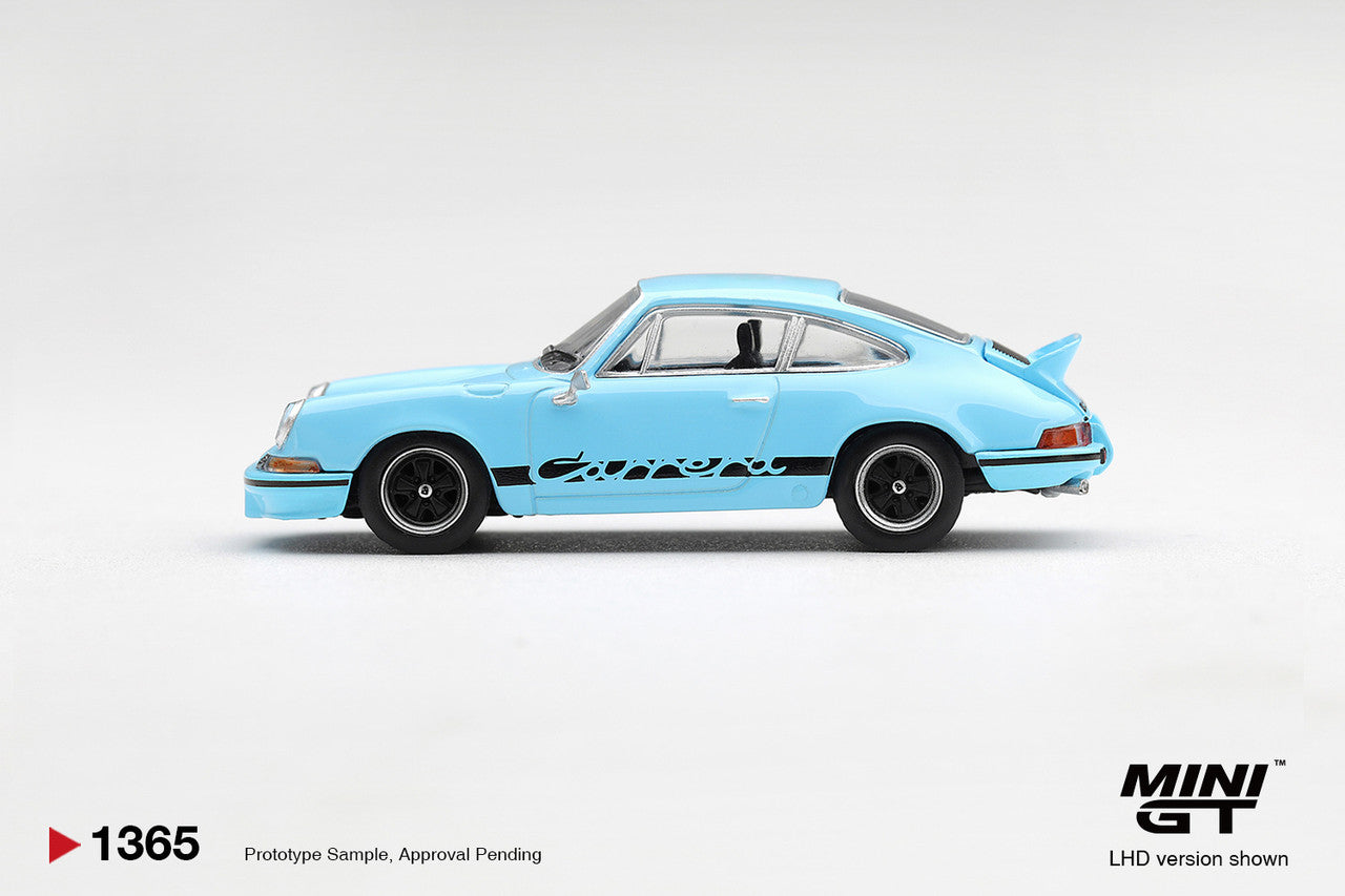 1/64 PORSCHE 911 CARRERA RS 2.7 GULF BLUE WITH BLACK LIVERY - Mini GT - MGT01365