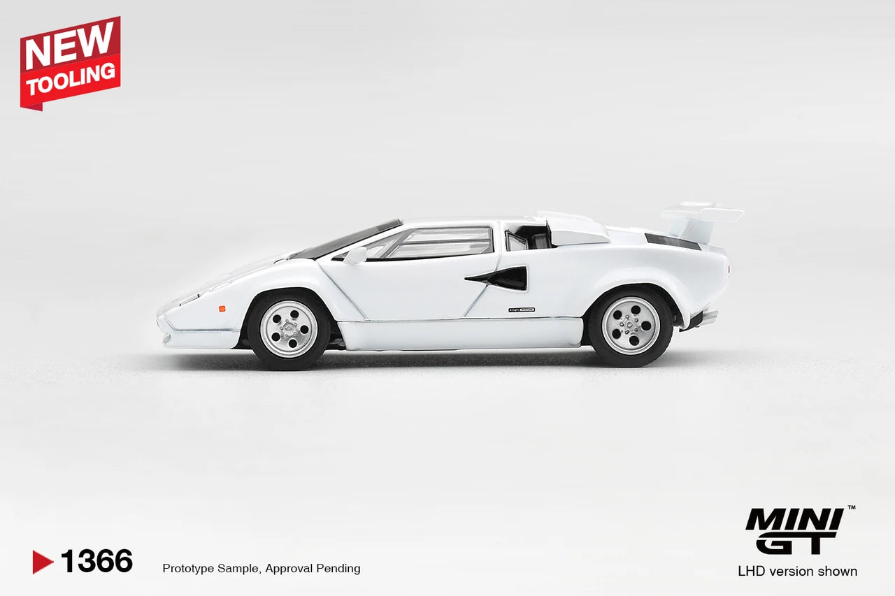 1/64 LAMBORGHINI COUNTACH LP500S WHITE (LHD)  - Mini GT - MGT01366