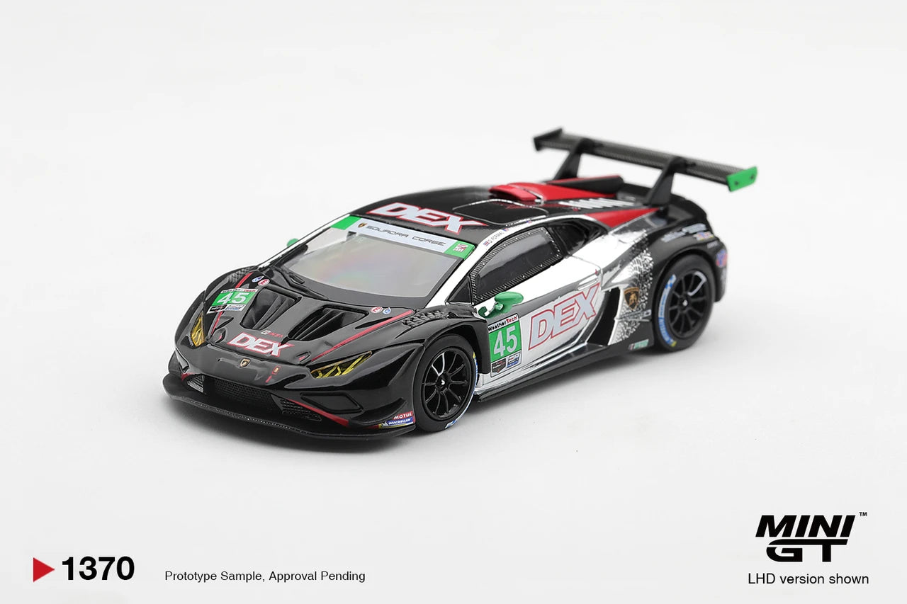 1/64  LAMBORGHINI HURACAN GT3 EVO2 NO.45 DEX WAYNE TAYLOR RACING 2025 IMSA CHVEROLET GRAND PRIX WINNER - Mini GT - MGT01370
