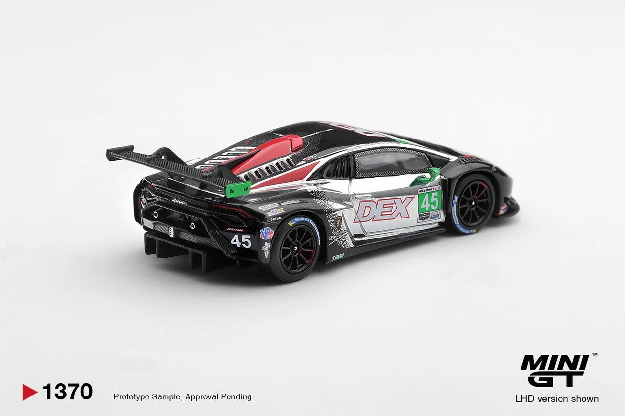 1/64  LAMBORGHINI HURACAN GT3 EVO2 NO.45 DEX WAYNE TAYLOR RACING 2025 IMSA CHVEROLET GRAND PRIX WINNER - Mini GT - MGT01370