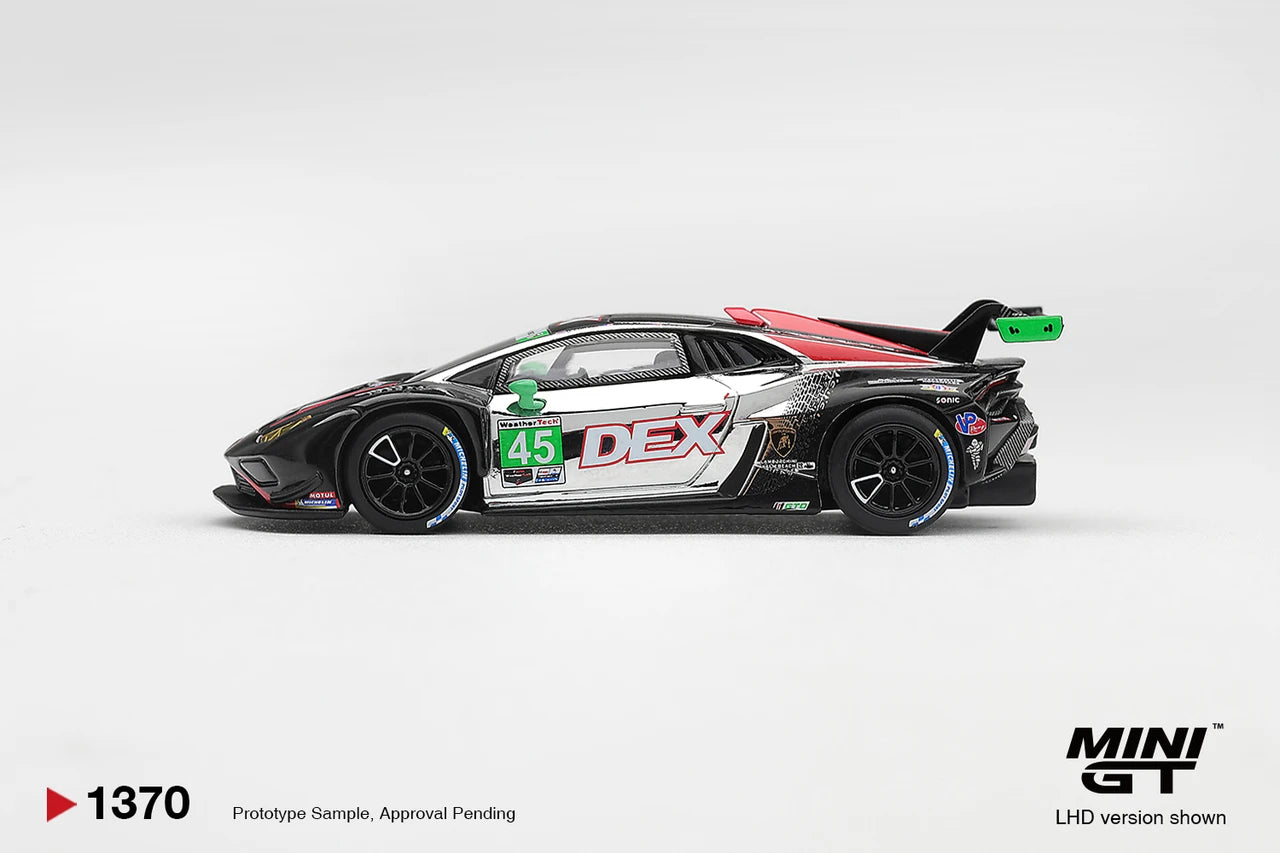 1/64  LAMBORGHINI HURACAN GT3 EVO2 NO.45 DEX WAYNE TAYLOR RACING 2025 IMSA CHVEROLET GRAND PRIX WINNER - Mini GT - MGT01370