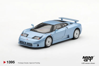1/64 BUGATTI EB110 GT AZZURRO METALLIZZATO MONDIAL DE L'AUTOMOBILE 1992 (LHD) - Mini GT - MGT01395  ***Pre Order***