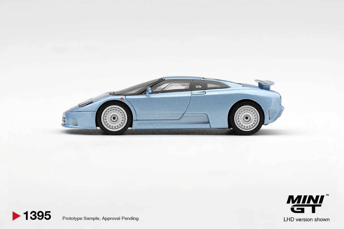 1/64 BUGATTI EB110 GT AZZURRO METALLIZZATO MONDIAL DE L'AUTOMOBILE 1992 (LHD) - Mini GT - MGT01395  ***Pre Order***