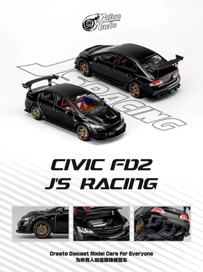 1/64 Custom FD2 J’S Racing, metallic black - Micro Turbo - MT6411C1