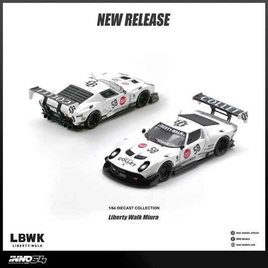 1/64 LB-Silhouette WORKS Miura GT  With Chase Car - Inno64 - IN64-LBMIURA-01
