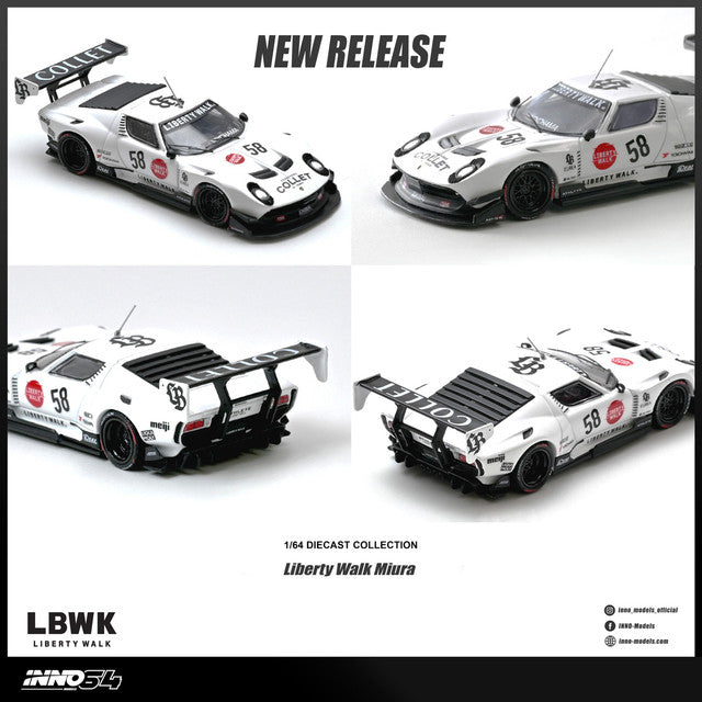1/64 LB-Silhouette WORKS Miura GT  With Chase Car - Inno64 - IN64-LBMIURA-01
