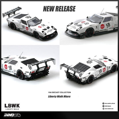 1/64 LB-Silhouette WORKS Miura GT  With Chase Car - Inno64 - IN64-LBMIURA-01