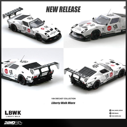 1/64 LB-Silhouette WORKS Miura GT  With Chase Car - Inno64 - IN64-LBMIURA-01