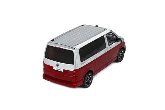 1/18 2021 VOLKSWAGEN T6.1 CALIFORNIA OCEAN - FORTANA RED / REFLEX SILVER 2021 - Otto Models - OT1342