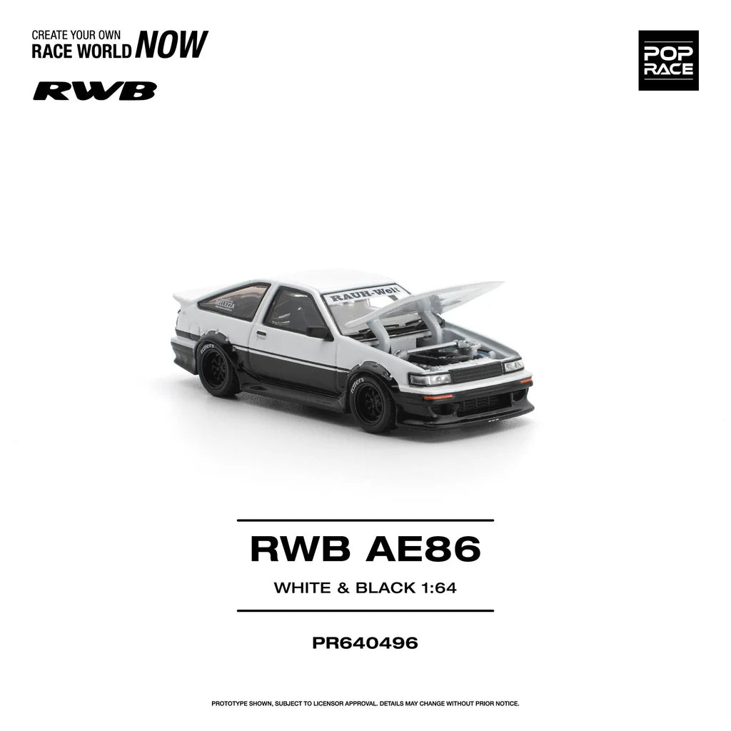1/64 RWB AE86, white/black - Pop Race - PR640496