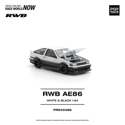 1/64 RWB AE86, white/black - Pop Race - PR640496