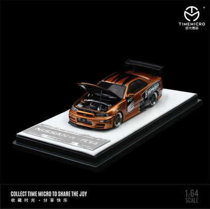 1/64 Need For Speed GT-R R34 Gold / Orange TM643424 - Time Micro