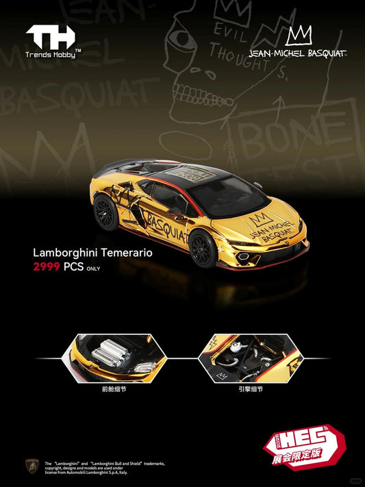 1/64 2026 BEIJING HEC Lamborghini Temerario Basquiat Gold - Trend Hobby - * HEC Event Specials*