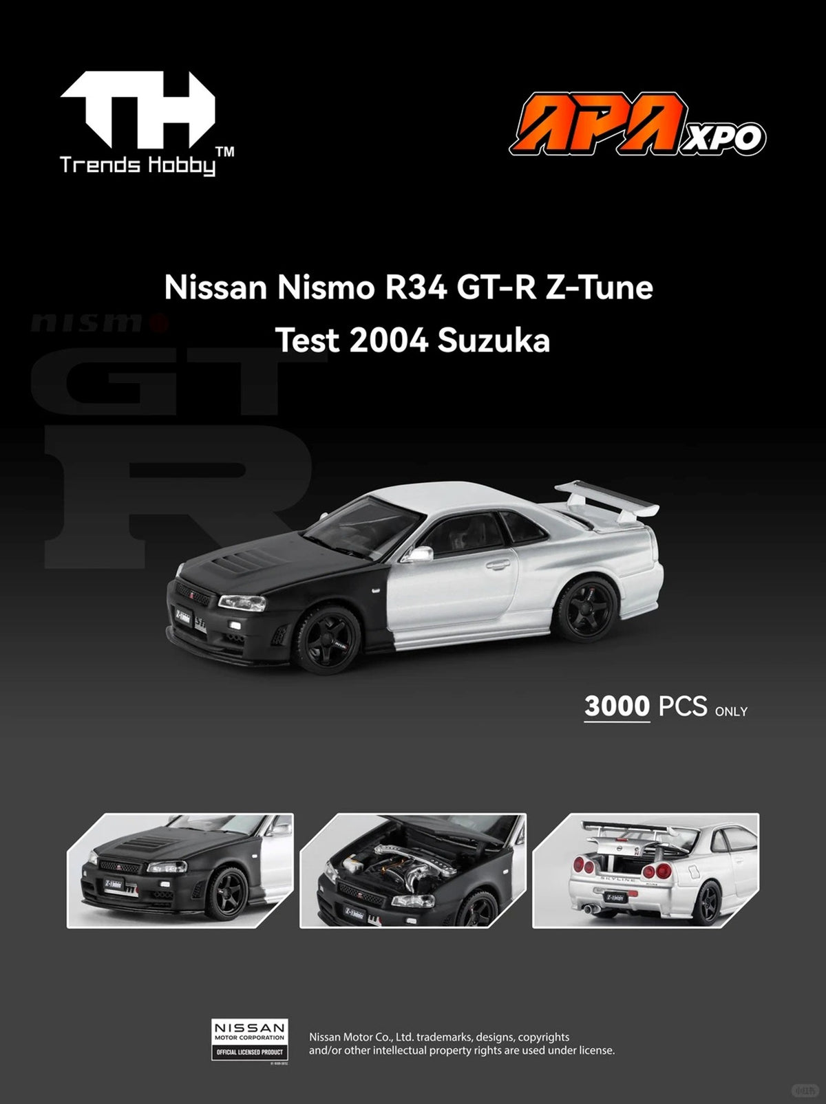 1/64 FOSHAN APAXPO x Trend Hobby  NISSAN Nismo R34 GT-R Z-Tune Test 2004 Suzuka - 2026 Auto Passion Alliance (APAxpo) - Trend Hobby -   ***coming soon***