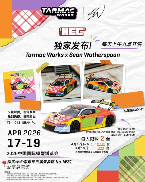 1/64 BEIJING HEC 2026 TARMAC WORKS Audi R8 LMS GT3 evo II SEAN WOTHERS ...