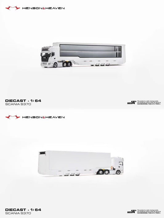 1/64 Scania S370 Truck and Trailer - Plain white - Henson & Heaven