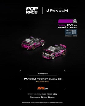1/64 FOSHAN APAxpo - POP RACE x XCARTOYS Pandem Pocket Bunny 32 Purple-Black (S75-APAXPO)  2026 Auto Passion Alliance - Poprace -   ***coming soon***