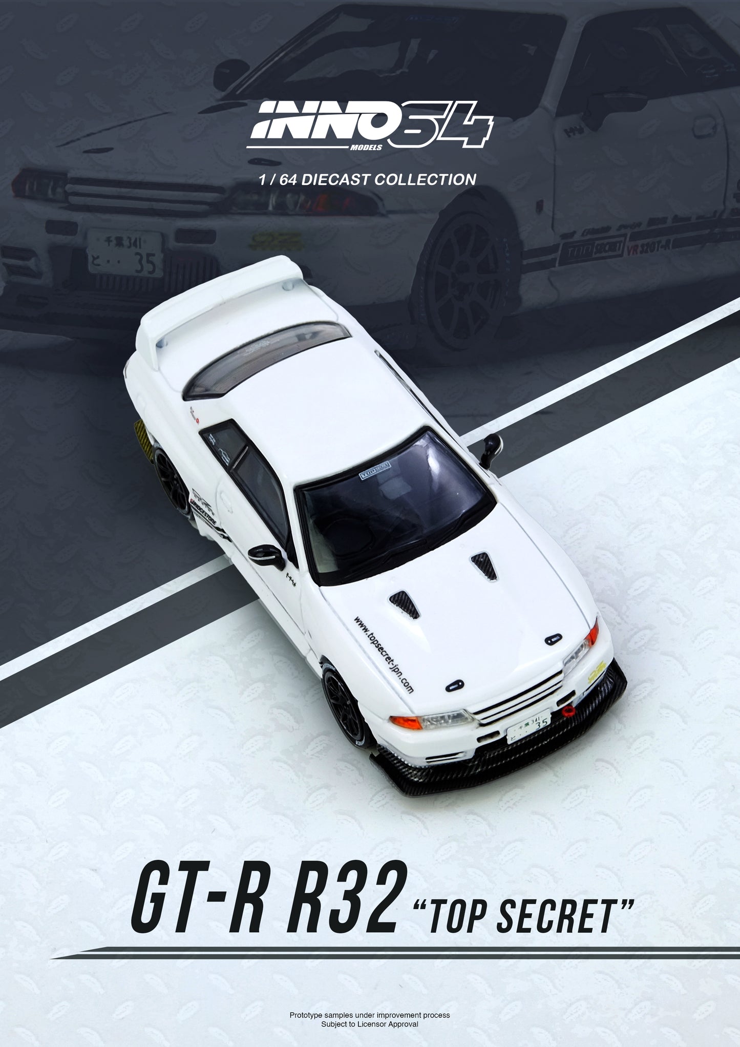 1/64 TOP SECRET VR32 GT-R White - Inno64 - IN64-VR32TS-WHITE