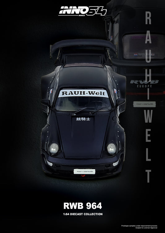 1/64 RWB 964 Black Matt - Inno64 - IN64-RWB964-BM