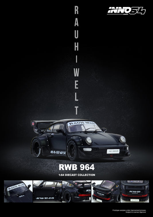 1/64 RWB 964 Black Matt - Inno64 - IN64-RWB964-BM