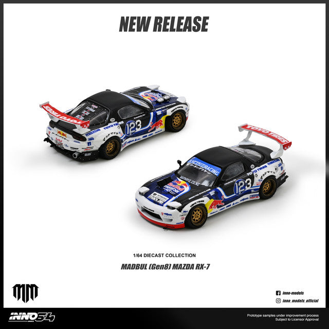 1/64 MAZDA RX-7 MAD MIKE "MADBUL Gen8" - Inno64 - IN64-RX7MM-01