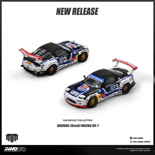 1/64 MAZDA RX-7 MAD MIKE "MADBUL Gen8" - Inno64 - IN64-RX7MM-01