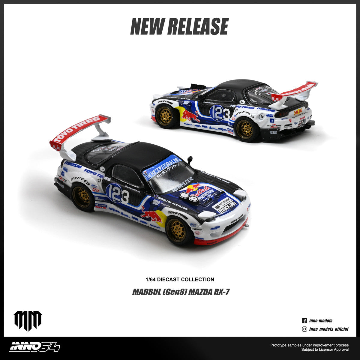 1/64 MAZDA RX-7 MAD MIKE "MADBUL Gen8" - Inno64 - IN64-RX7MM-01