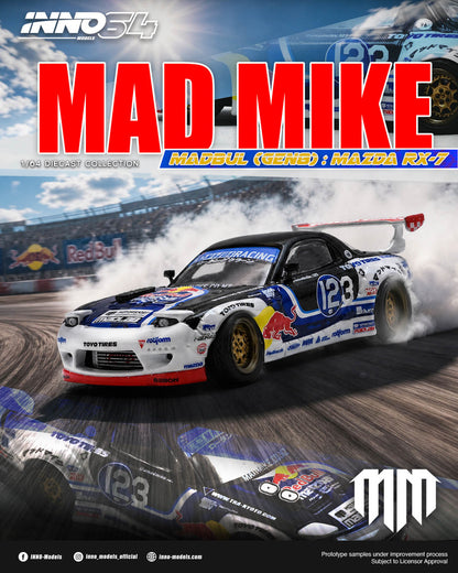 1/64 MAZDA RX-7 MAD MIKE "MADBUL Gen8" - Inno64 - IN64-RX7MM-01