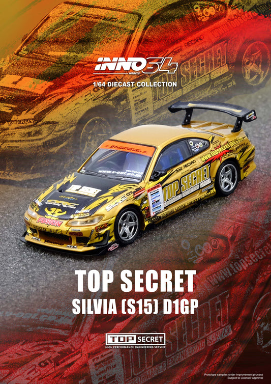 1/64 TOP SECRET Silvia (S15) Gold D1 Grand Prix Series Champion 2004 - Inno64 - IN64-S15TS-D104