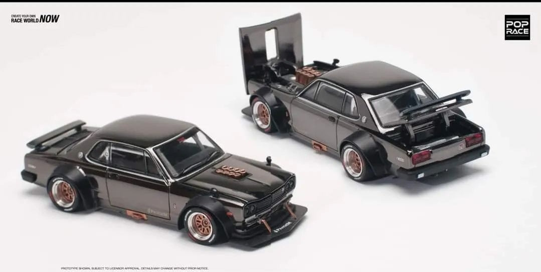 1/64 SKYLINE GT-R V8 DRIFT (HAKOSUKA) DARK CHROME - PR640097