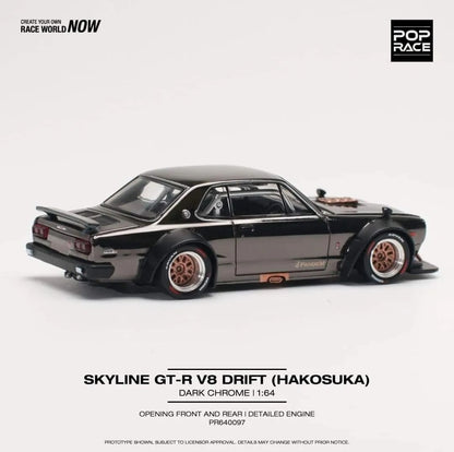 1/64 SKYLINE GT-R V8 DRIFT (HAKOSUKA) DARK CHROME - PR640097