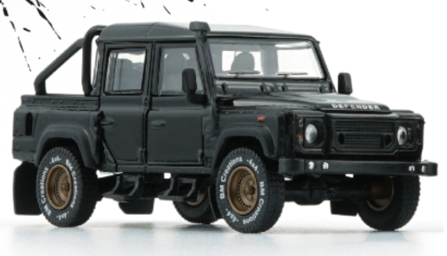 1/64 Land Rover 2016 Defender 110 PickUp 4x4 Acc Pack -Black (RHD) - BM640338 BM Creations