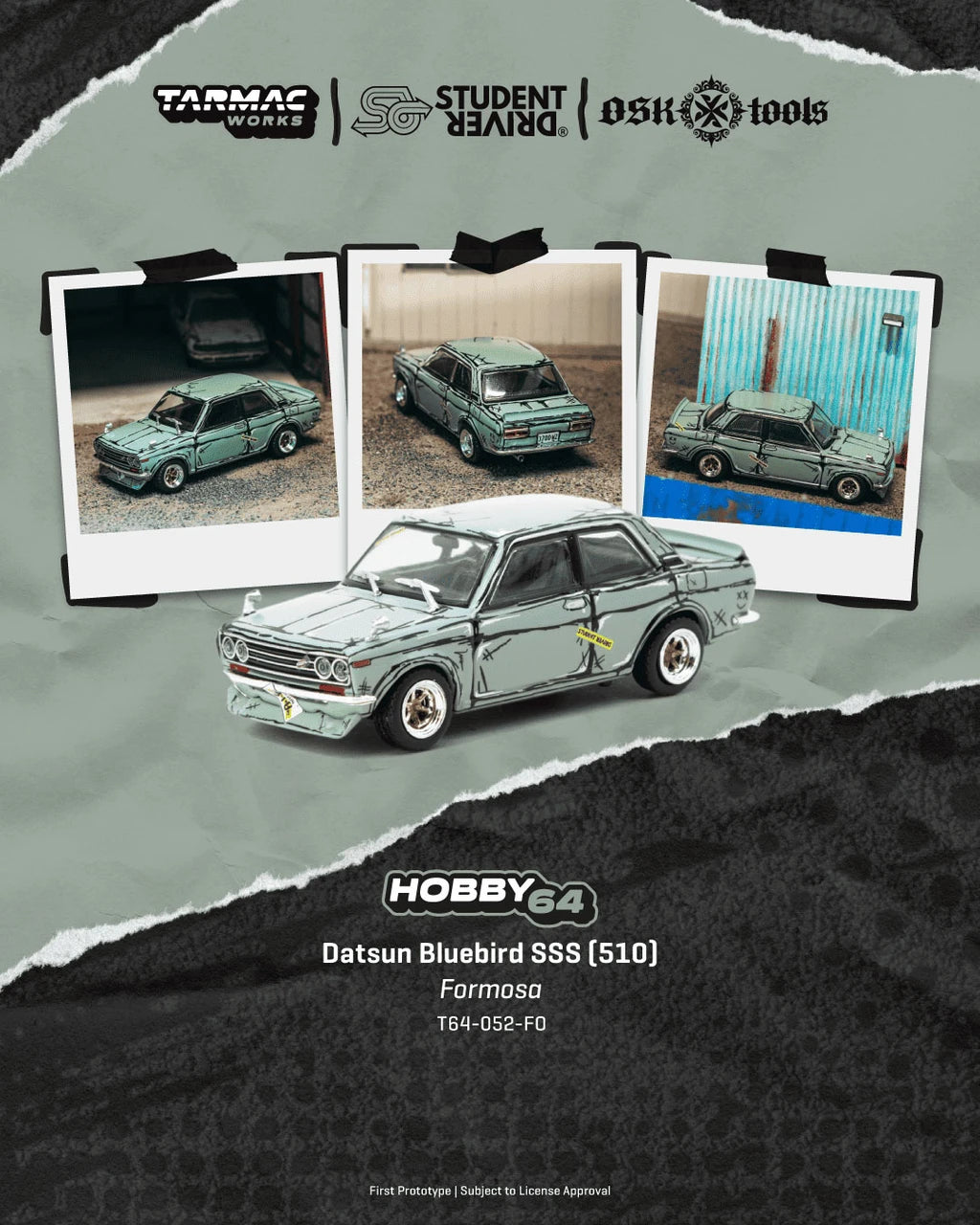 1/64 Datsun Bluebird SSS (510) Formosa - Tarmac Works - T64-052-FO ** Pre Order**