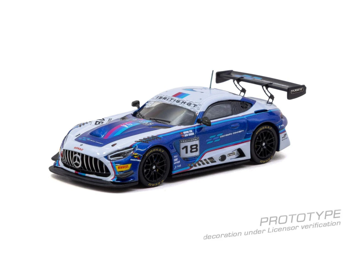 1/64 MERCEDES-AMG GT3 BRITISH GT CHAMPIONSHIP 2026 KEVIN TSE / BEN GREEN MODEL CAR PLUS TRADING CARDS COMBO SET - Tarmac Works - T64-062-26BGT18 - ** Pre Order **