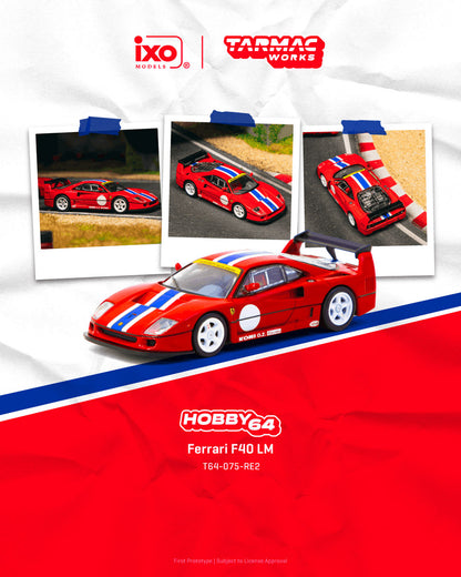 1/64 Ferrari F40 LM Red - Tarmac Models - T64-075-RE2