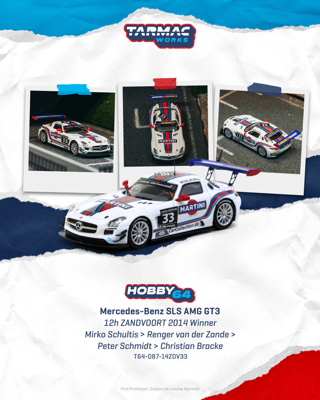 1/64 Mercedes-Benz SLS AMG GT3 - Tarmac Models - T64-087-14ZDV33