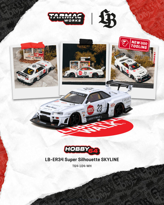 1/64 LB-ER34 Super Silhouette SKYLINE - Tarmac Works - T64-104-WH