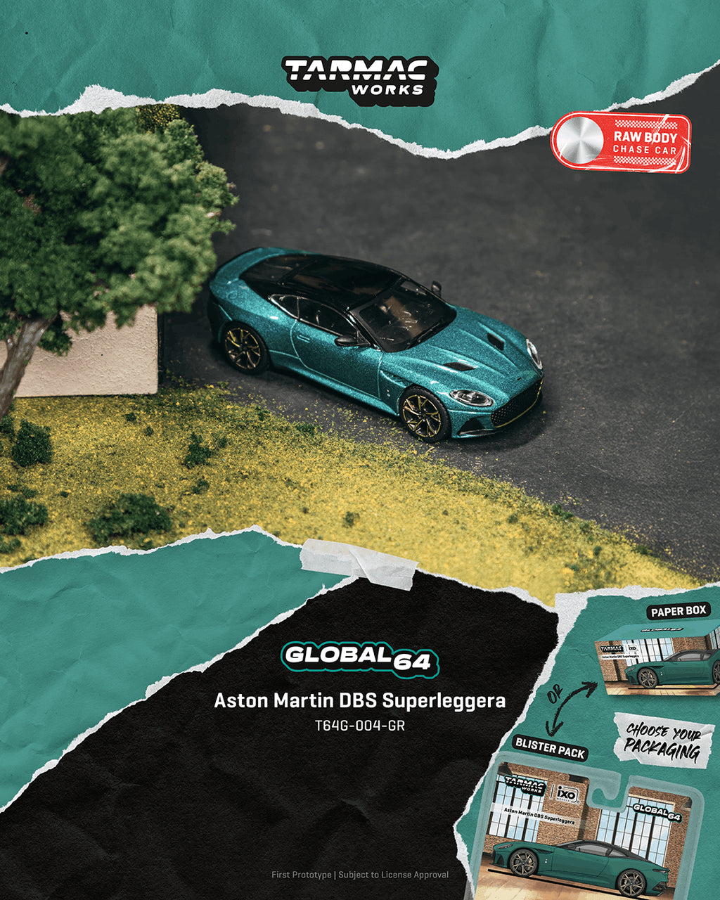 1/64 Aston Martin DBS Superleggera Green Metallic - Tarmac Models - T64G-004-GR