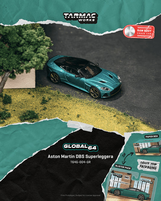 1/64 Aston Martin DBS Superleggera Green Metallic - Tarmac Models - T64G-004-GR