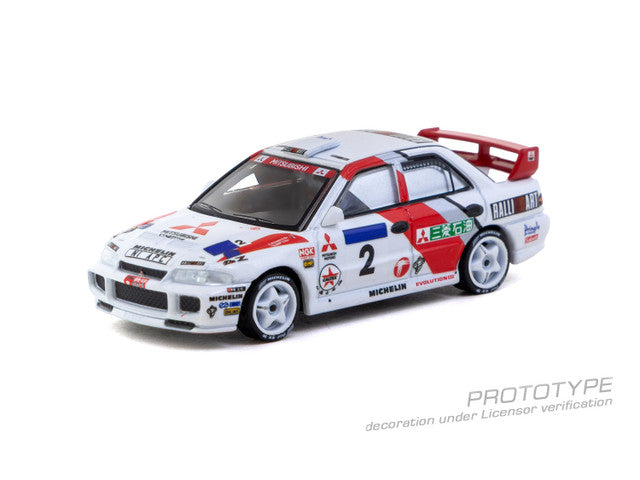 1/64 MITSUBISHI LANCER EVOLUTION III HONG KONG BEIJING RALLY 1996 WINNER A.VATANEN/C.GILBERT - Tarmac Models - T64G-050-96HKBR02