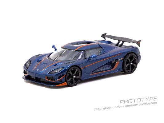 1/64 Koenigsegg Agera RS Dark Blue Carbon Fiber / Orange Accents  - Tarmac Models - T64G-TL005-DBCF