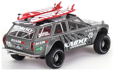 MGTKHMG121 - 1/64 1969 Datsun 510 Wagon Kaido Offroad V1, grey/red - Mini GT