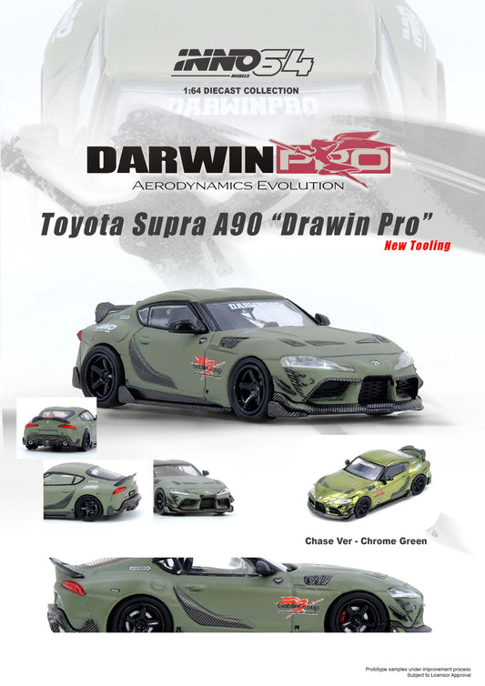 1/64 TOYOTA SUPRA A90 DARWIN PRO Matt Green - Inno64 - IN64-A90DP-MATGR