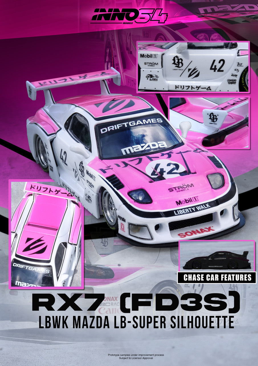 1/64 MAZDA RX7 (FD3S) LB-SUPER SILHOUETTE "DRIFT GAMES 2025"  - Inno64 Models - IN64-LBWK-RX7-08