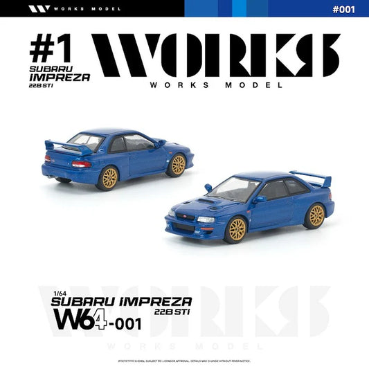 1/64 Subaru Impreza 22B STI, blue - Works Models - W64-0001