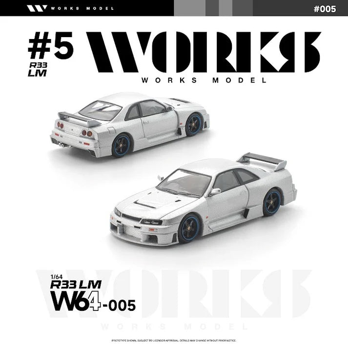 1/64 Nissan Skyline R33 LM, silver - Works Models - W64-0005