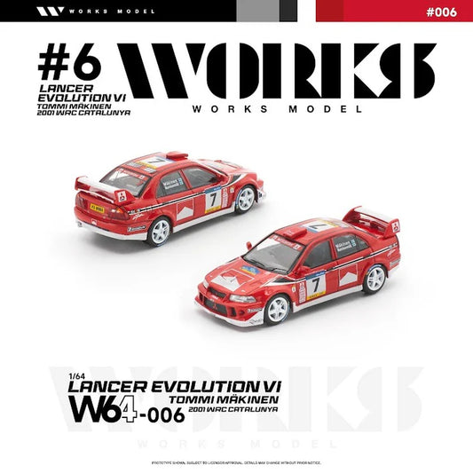 1/64 Mitsubishi Lancer Evo VI #7 Tommi Makinen 2001 WRC Catalunya - Works Models - W64-0006