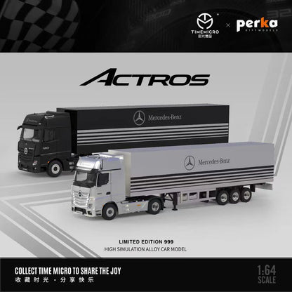 1/64 TIME MICRO + PERKA 1:64 MERCEDES ACTROS CONTAINER TRUCK - Black